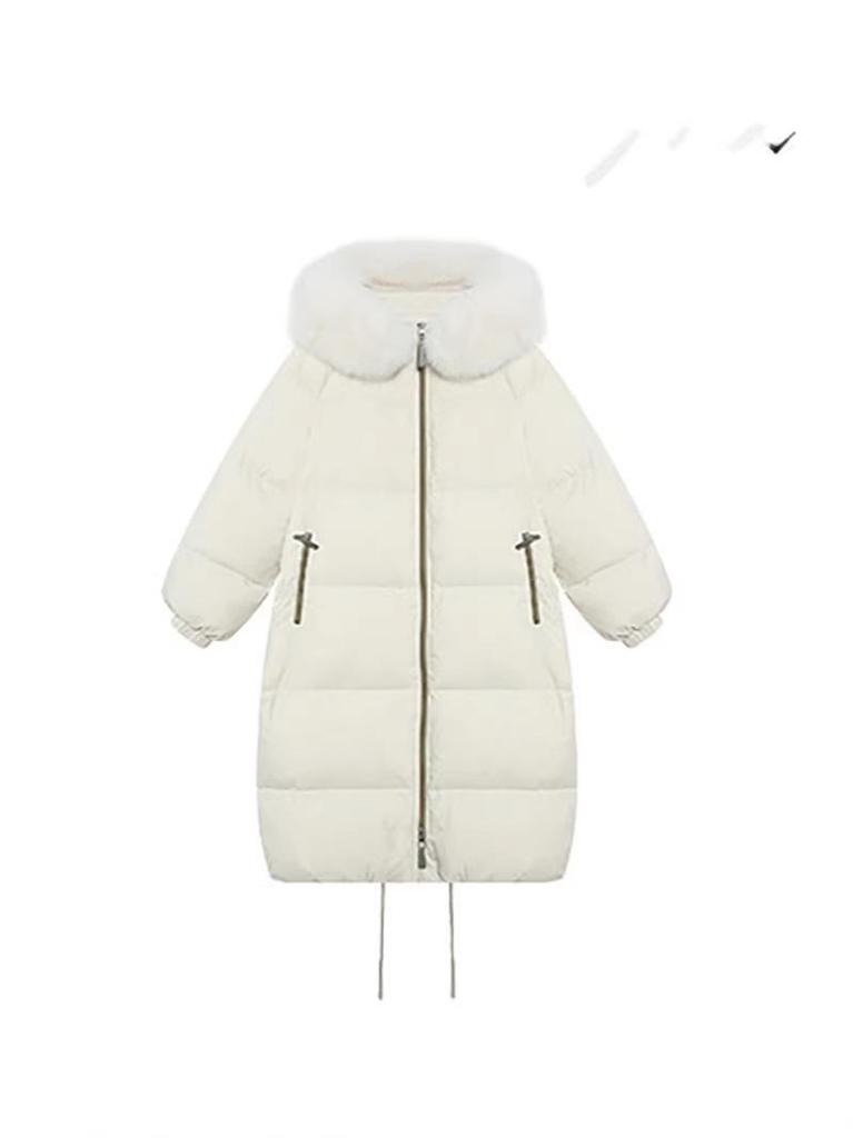 Korean Style Women's Thickened Down Jacket with Large Fox Fur Collar, Short 2026 Winter Fashion Bread Jacket