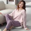 2024 Women's Autumn/Winter Cotton Pajama Set: Long Sleeve, Loose-Fit, Casual Home Wear