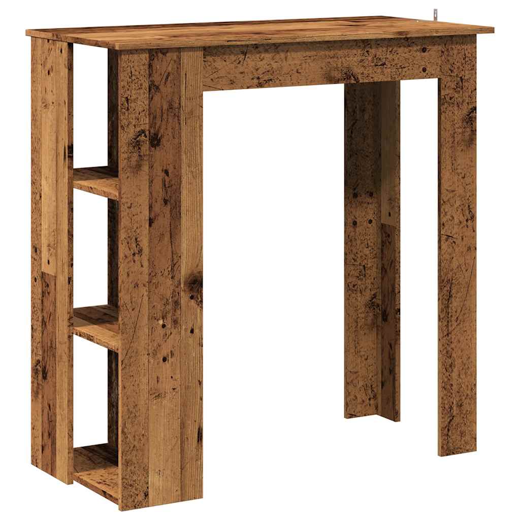 Bar Table with Shelf Rustic Wood Effect 102 x 50 x 103.5 cm Engineered Wood