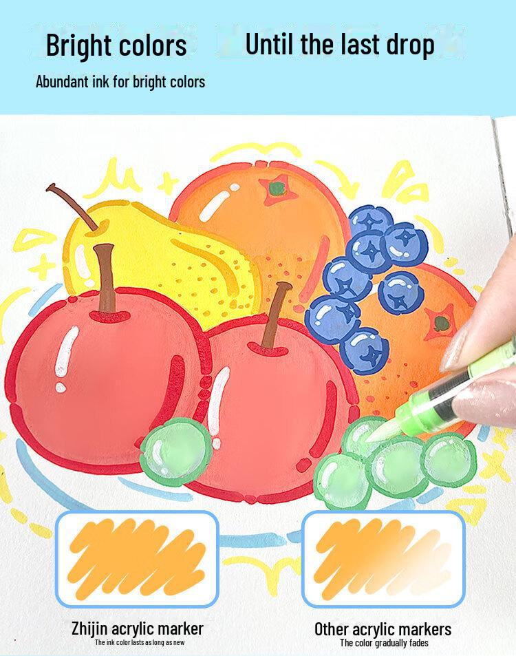 Набор акриловых водостойких маркеров Zhijin с мягким наконечником для граффити и рисования своими руками