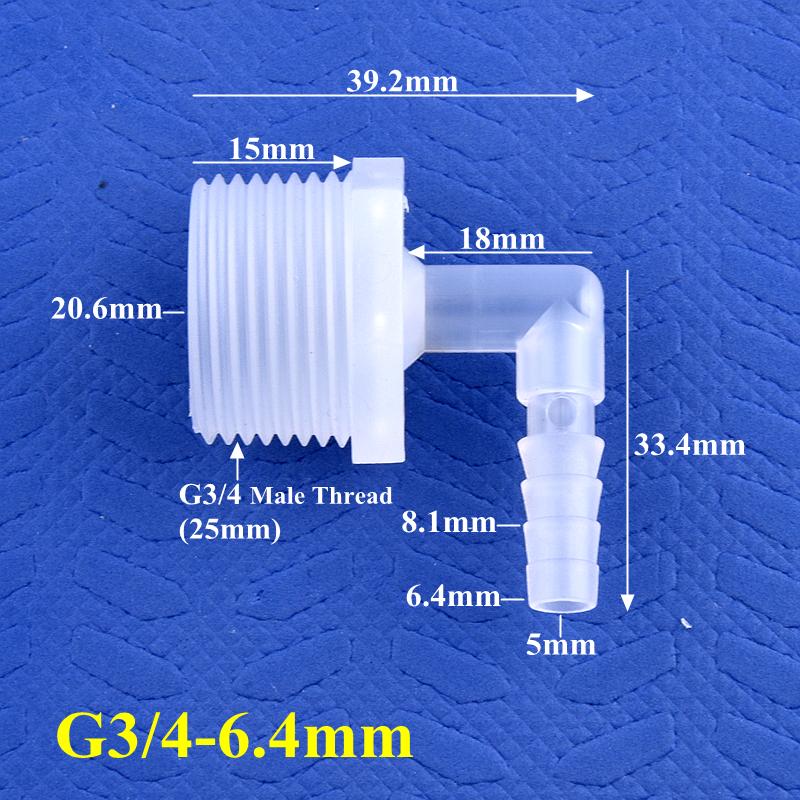 10 шт. PP Pagoda угловой соединитель G1/8 1/4" 3/8" 1/2" 3/4" наружная резьба до 2,8~19,5 мм адаптер для аквариума воздушный насос шланговое соединение садовый водопровод соединение