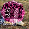 1PC Leopard Print Giraffe Print Umbrella-8-Rib Reinforced, Automatic Open, Lightweight & Durable, Cute Fashion Accessory for Outdoor-T379