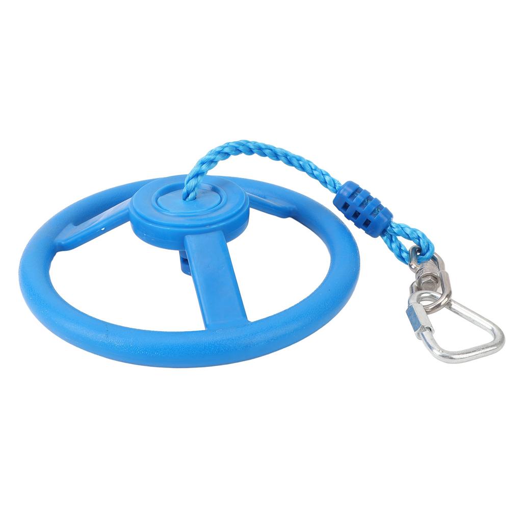 Kids Gym Rotating Wheel Portable Swing Monkey Wheel Set with Rope for Outdoor Indoor Park Blue