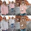 Premium Womens Fleece Fur Hoodie Winter Woolen Thermal Ladies Zip Sweater Blouse