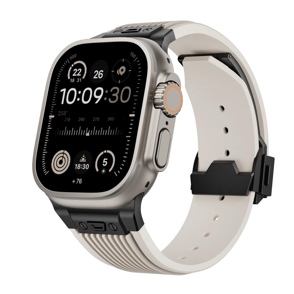 Силиконовый спортивный ремешок для Apple Watch Ultra 2/1 49мм Series 10 9 8 7 46мм 45 44 Резиновый ремешок для iWatch 6 5 4 3 Se 44мм 42мм