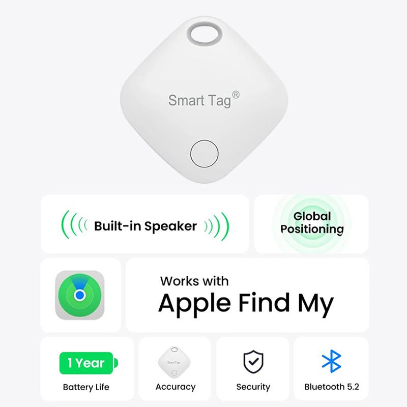 Bluetooth GPS Smart Tag Works with Apple Find My APP Anti Lose Reminder Device for Iphone Tag Replacement Locator MFI Rated
