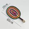 Vintage Seagrass Woven Fan Colorful Striped Patterns Cattail Fan Summer Cooling Fan  Photo Prop