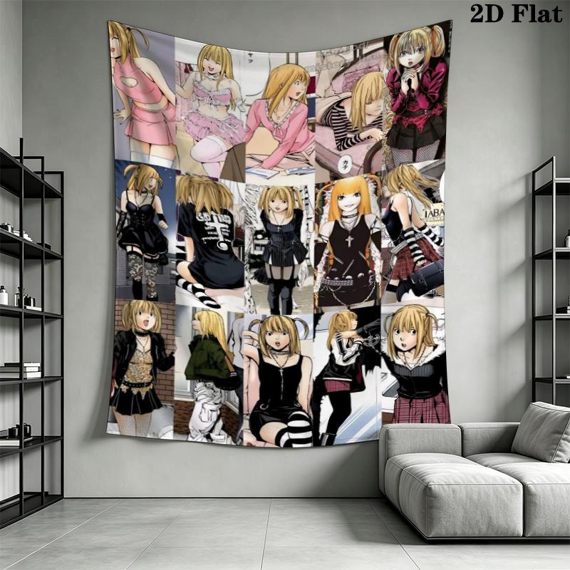 Death Note Wall Tapestry Aesthetic Wall Hanging Printed Fabric Blanket Decorative Tapestries for Bedroom Living Room Home Decor