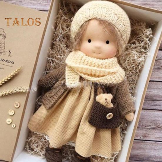 Вальдорфская кукла ручной работы, стильная одежда, выразительные вязаные куклы с мягкими волосами, винтажная вязаная крючком кукла, подарок для семьи, друзей, путешествий, домашнего декора