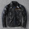 Кожаная куртка из натуральной кожи для мужчин, куртка из коровьей кожи первого слоя для дополнительной защитной экипировки, мотоциклетная кожаная куртка