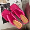 Summer Women Slipper Fashion Platform Square Toe Round Heels Flip Flops Ladies High Quality Slides Outdoor Sandals Shoes