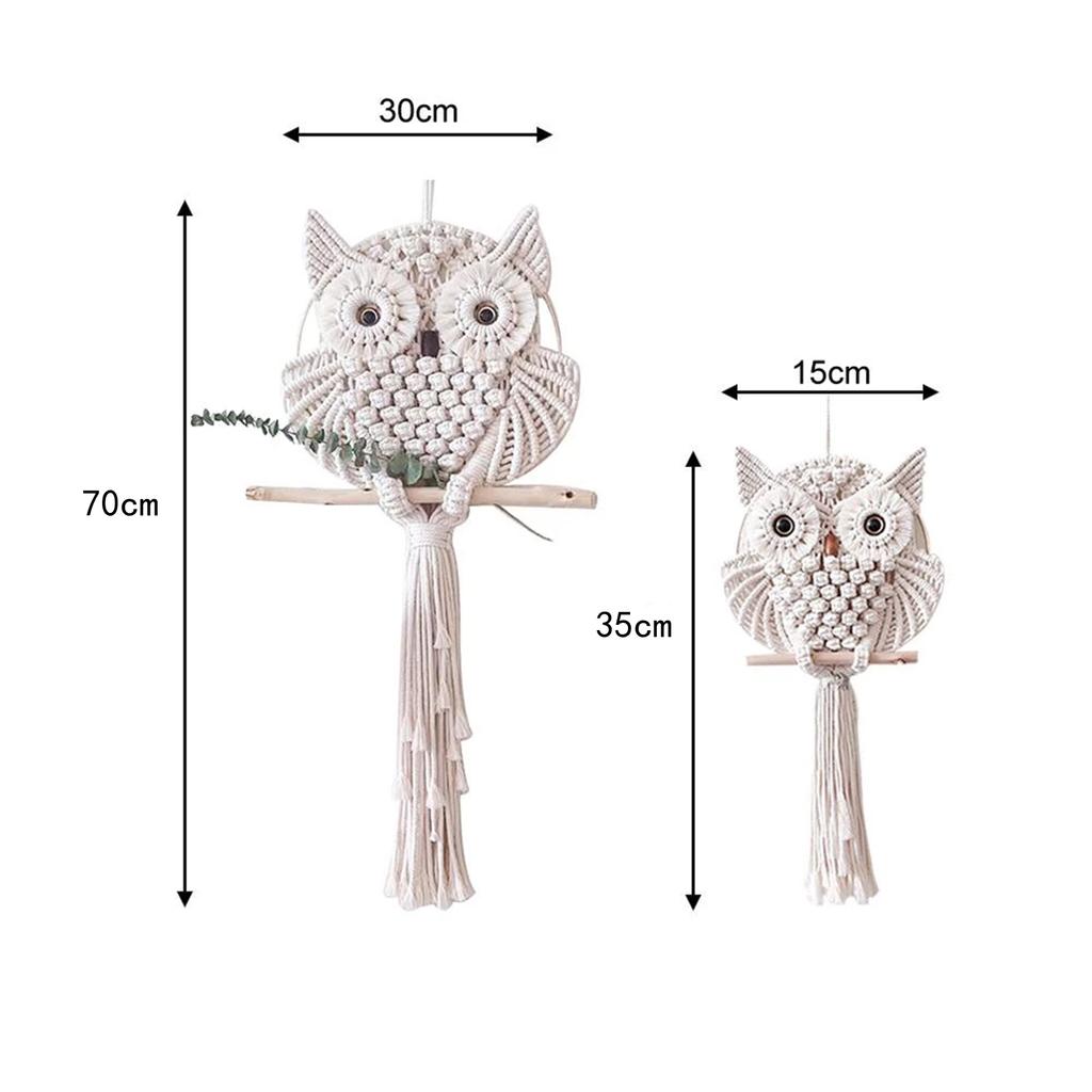 Макраме Сова Ловец Снов Настенное Панно Бохо Ручной Работы Плетеная Ловушка Снов с Кисточками Домашний Декор Свадебное Украшение