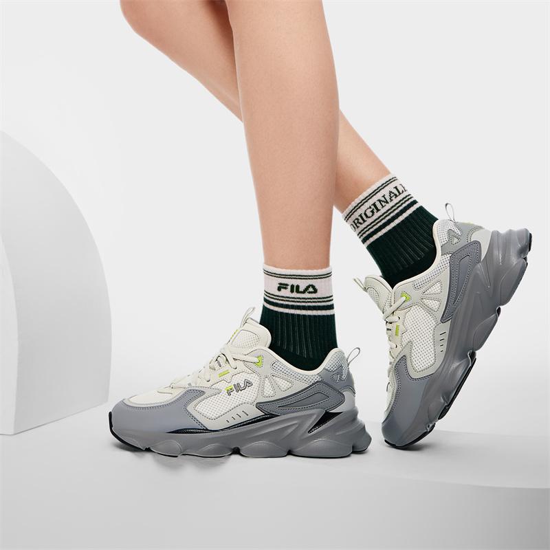 Fila Ретро Серия Минималистичные Кроссовки с Толстой Подошвой Женские Кроссовки Туманно-Серый Сплав-Серый F12W422111FVV