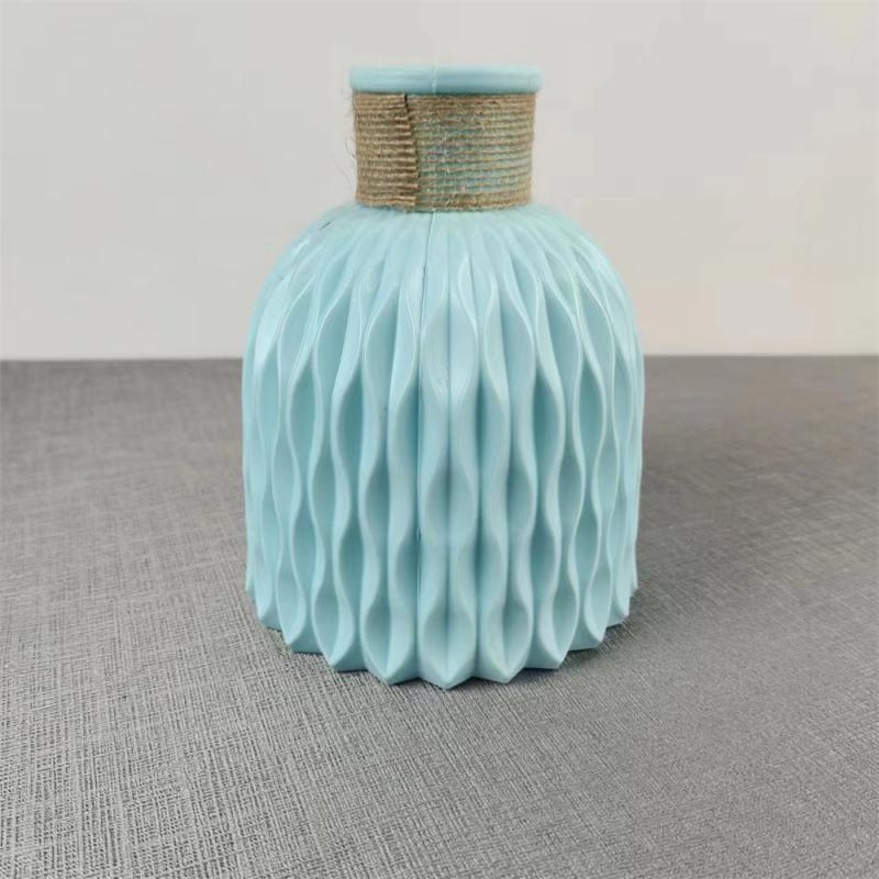 Modern Flower Vase Imitation Ceramic Flower Pot Decoration Home Plastic Vase Flower Arrangement Nordic Style Home Decoration