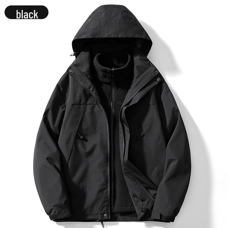 Ветрозащитная куртка Beijia Outdoor 3-в-1 для женщин и мужчин - съемная, плюс бархат, плотная, стильная для осенне-зимнего альпинизма