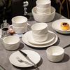Kangmo Pure White Rock Pattern 42-Piece Ceramic Dinnerware Set