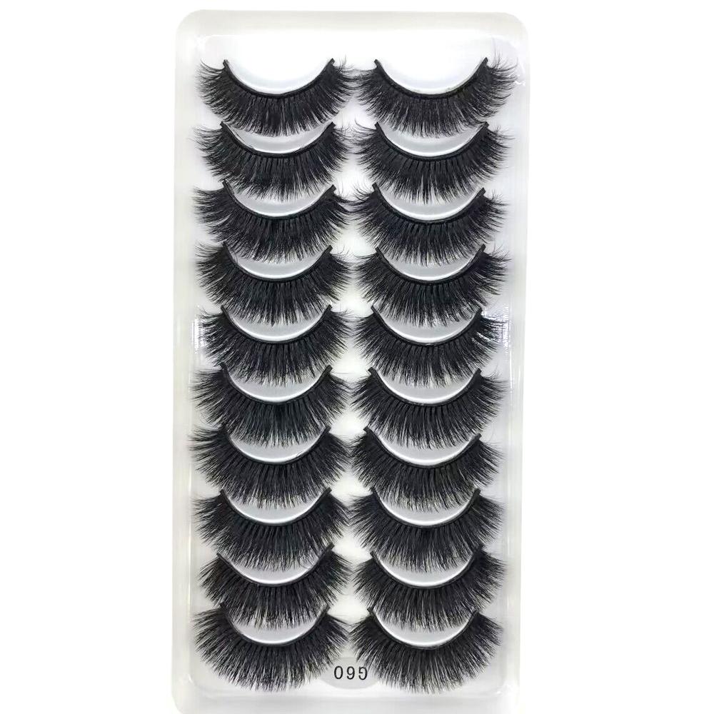 AMSDCN Artificial Mink Short Natural Dramatic False Eyelashes Short Eyelashes 10 Pairs of 3D Eyelash Makeup False Eyelashes