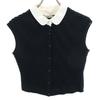 Rene With Collar Knit Vest 36 Black X White Women Used