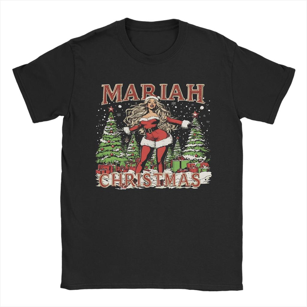 New Arrival Mariahed Careys Merry Christmas  T Shirt for Men Women  Cotton Tee Shirt Short Sleeve Clothing