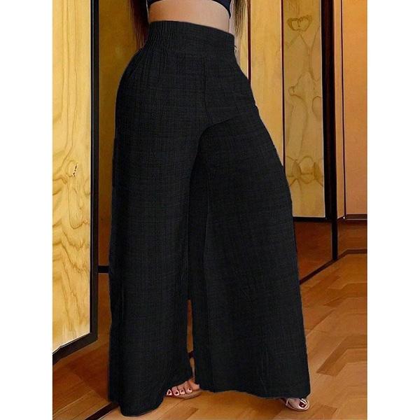 Женские широкие брюки с высокой талией, весенне-летние повседневные однотонные брюки, брюки для йоги