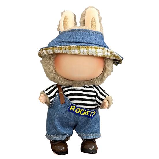 Комплект одежды для куклы 17 см Шляпа Комбинезон Наряд для куклы Одежда для игры Модные аксессуары для легкого одевания