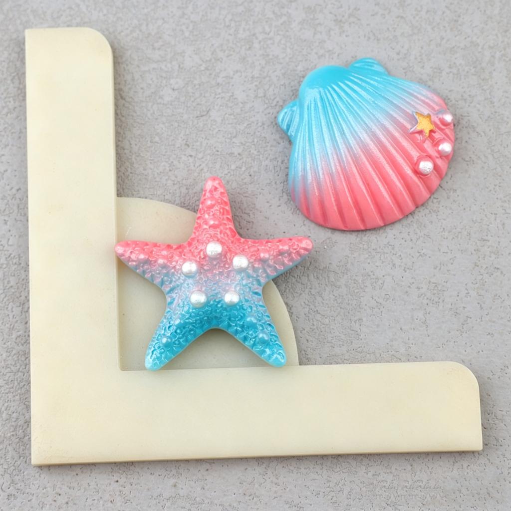 Gradient Shell Starfish Resin Charms Ocean Series DIY Hair Fridge Magnet Phone Case Shoe Buckle Craft Accessories