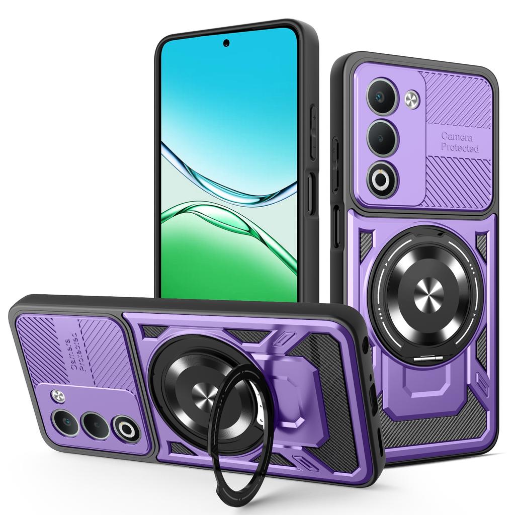 For Oppo A5 5G Magnetic Case Rotating Kickstand TPU+PC Phone Cover