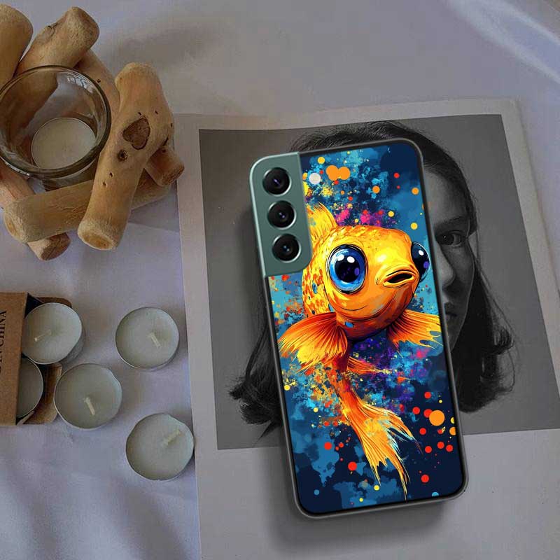 Идеи рисунков в стиле поп-арт Рыба Чехол для телефона для Samsung Galaxy S22 S25 Ultra S21 S10 Plus S26 Edge S20 S23 S24 FE Чехол Силиконовый S