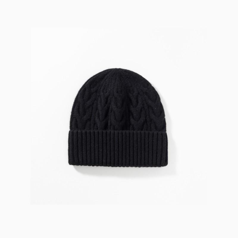 100% Pure Wool Knitted Beanie Hat Women Men Winter Warm Casual Unisex Cable Knit Cap