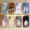 Чехол для телефона с принтом H-Heartopia для пар, для iPhone 17, 16, 15, 14, 13, 12 Plus, Max, Мягкий силиконовый, Черная крышка