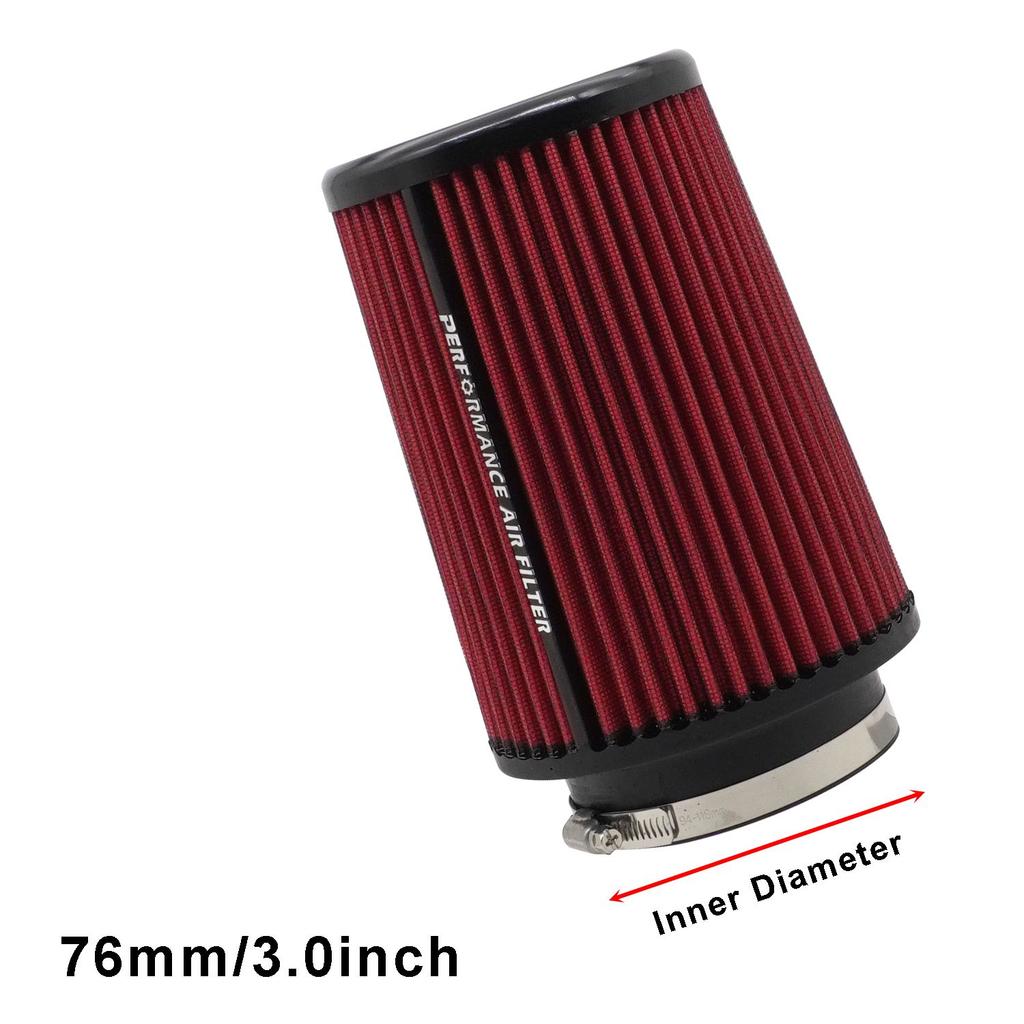 3" 3.5" 4" High Flow Cone Air Filter Reusable Universal for Car Engine Air Inlet 76mm 89mm 101mm Sport Cold Intake Cone Filter