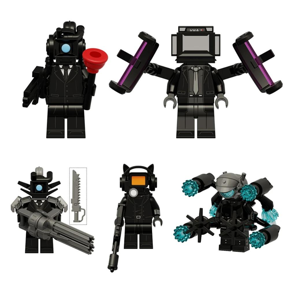 Toilet Man and Female Monitor Figure Assembly Building Block Toys