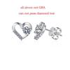 D Color 4mm Certified Heart Moissanite Stud Earrings for Women Classic Christmas Gift S925 Sterling Silver Ear Studs GRA