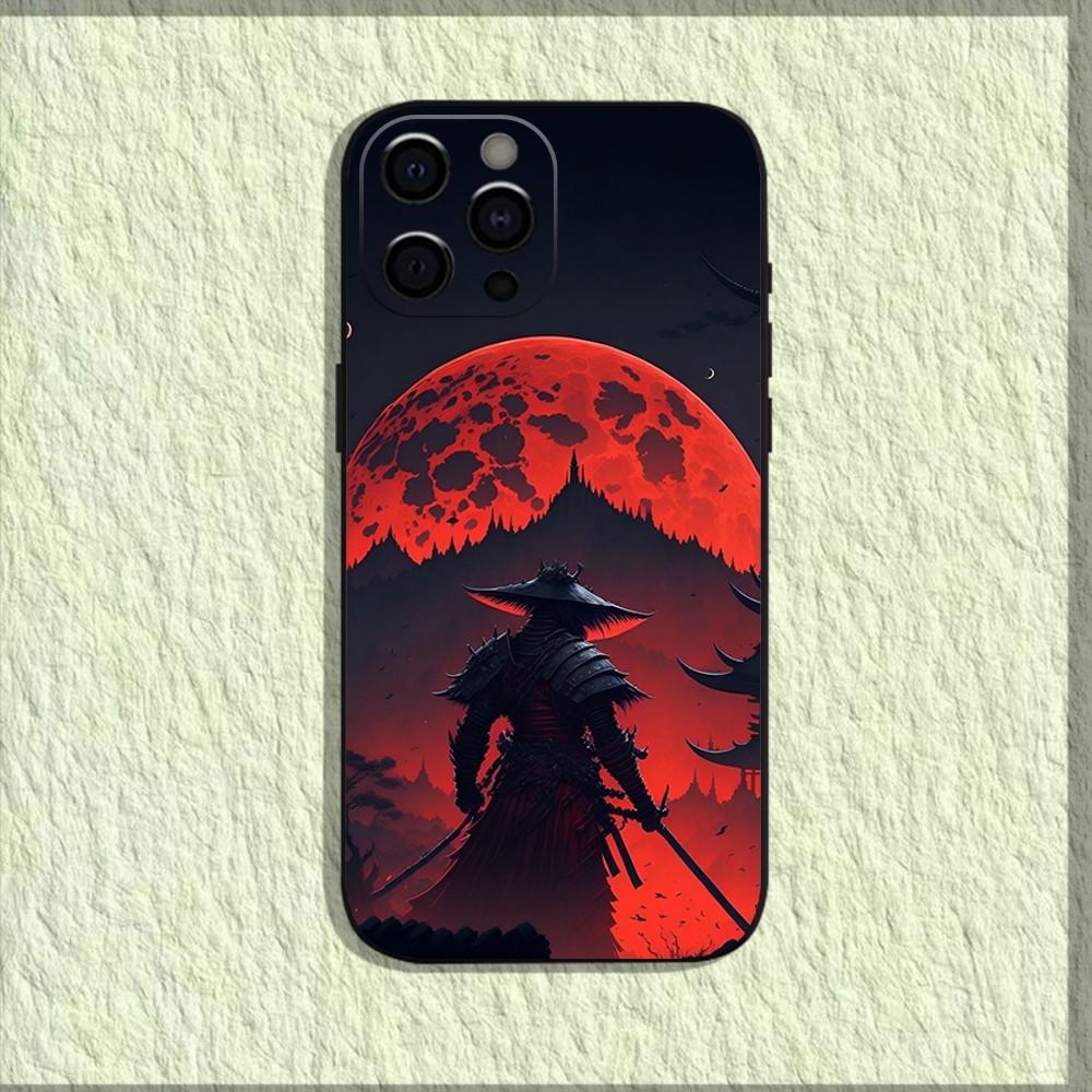 Японский Бусидо Самурай Чехол для Телефона Для iPhone 16,15,14,13,12,11,Pro,X,XS,Max,XR,Plus,Mini Мягкий Черный Чехол