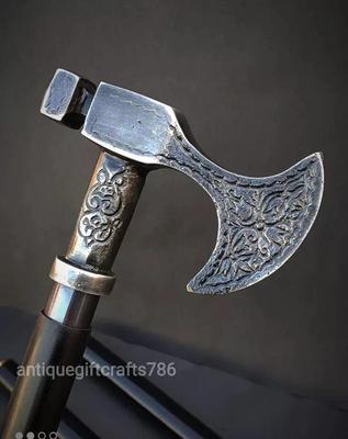 Винтажная трость, палка, ледоруб, пастуший топор, деревянный дизайн, стиль