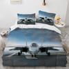 Airplane Duvet Cover SetFighter American Air Force Classic PlaneDecorative Bedding Set Queen Comforter Cover For Men Boys Teen