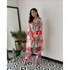 Indian Women Cotton Printed A-line Kurta Pant Cord Set Designer Party Wear Dress SC-2155