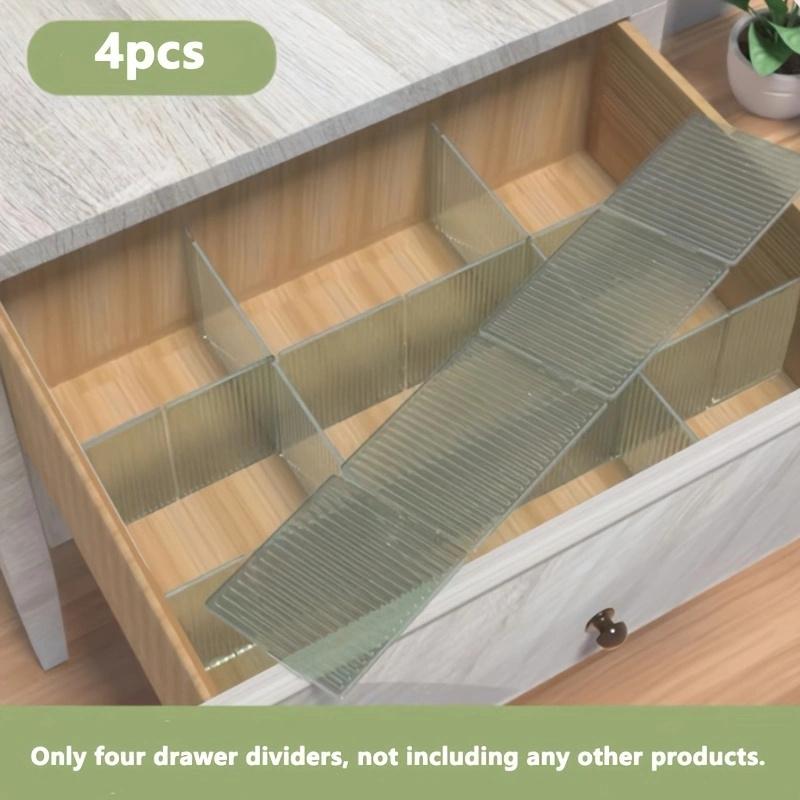 32,5*7 см, 4 шт. Современная водонепроницаемая прозрачная регулируемая и соединяемая перегородка для ящиков, подходящая для хранения в спальне, офисе, кухне.