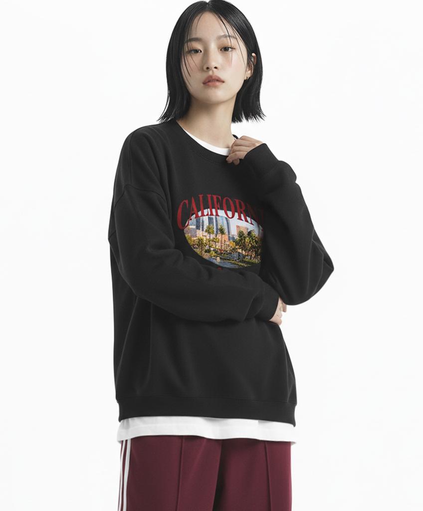 REBRENNER Dtf California Beach Sweatshirt White Melange