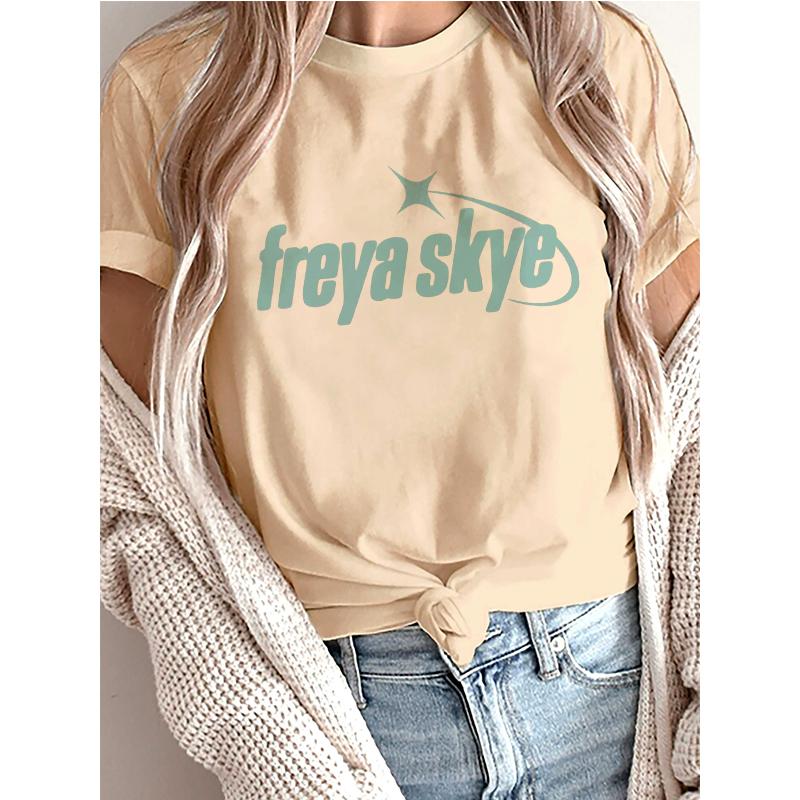 Женская модная футболка с коротким рукавом Freya Skye Print, футболка с графическим принтом в стиле 90-х, винтажная футболка для женщин, готическая футболка Y2k, уличная одежда