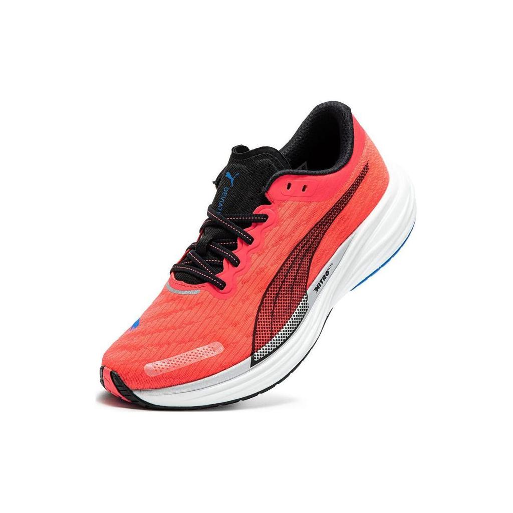 Puma Deviate Nitro 2 Running Shoes Lightweight Breathable Carbon Plate Men Sneakers Deep-Blue Fire-Red 376807-14