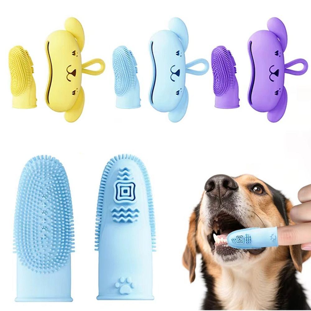 Double-sided Dog Finger Toothbrush Soft Silicone Pet Teeth Cleaning Tool Cat Toothbrush Cats