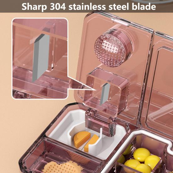 Pill Cutter Case Multiple Compartments Outdoor Supply Compact Tablet Cutter Splitter Divider Good Cutting Eco-Friendly