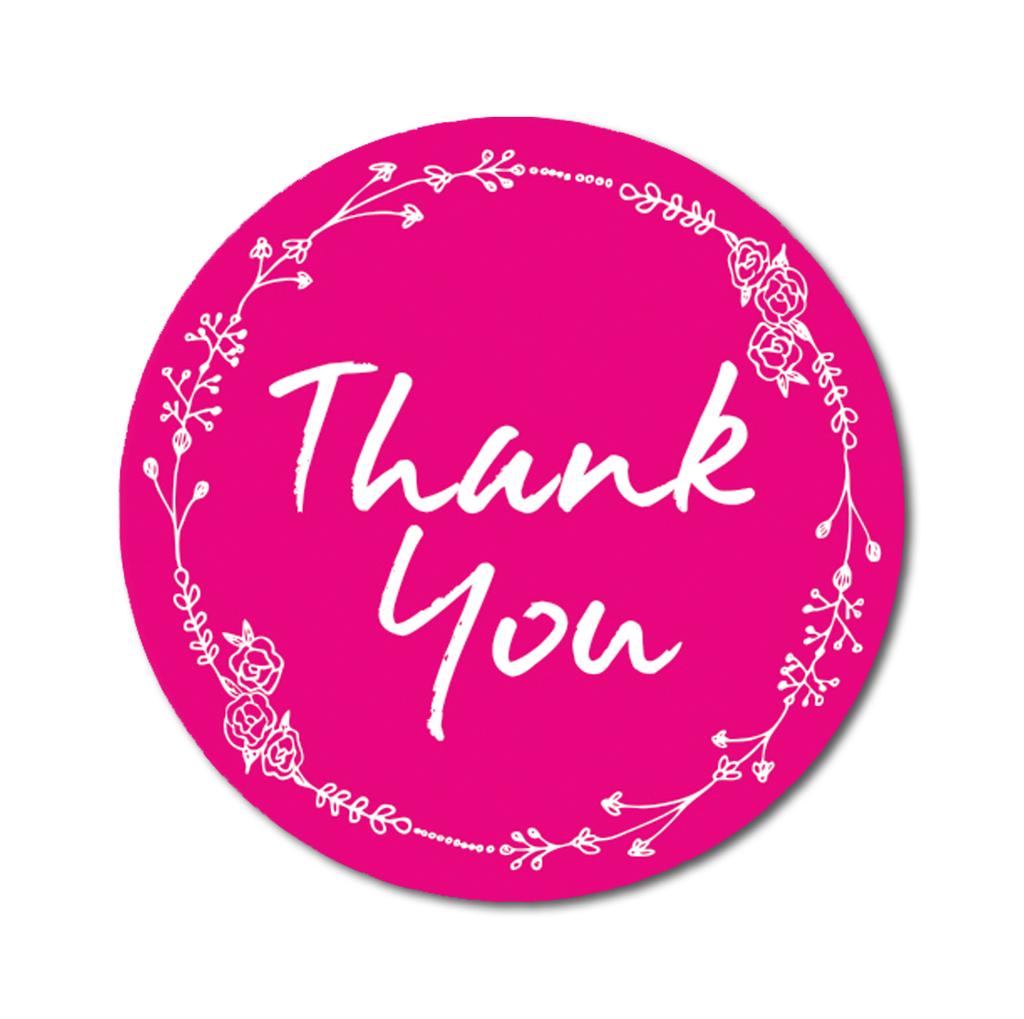 Darling Souvenir 1,6 дюйма круглая роза ручной рисунок цветочный венок черный спасибо наклейки-45