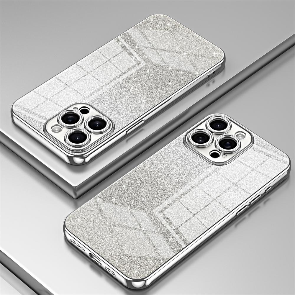 Чехол для телефона с гальваническим покрытием и блестками для iPhone 15 14 13 12 11 Pro Max XS X XR SE 2 3 7 8 Plus, противоударный, мягкий, из ТПУ, задняя крышка