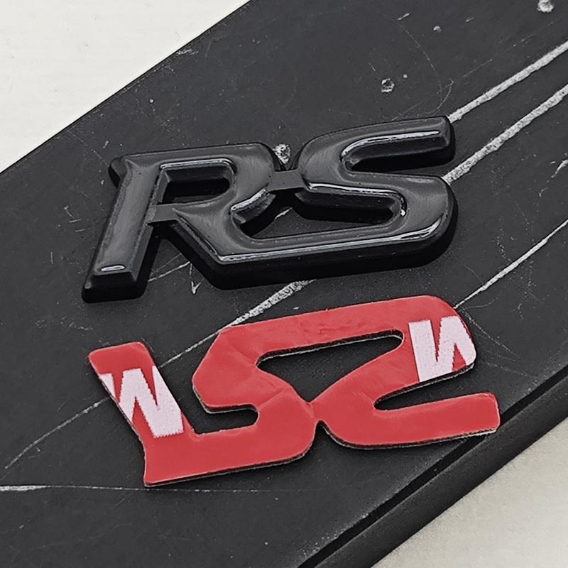 AAALY1 3D Metal Car Steering Wheel Emblem RS Logo Sticker Badge Decals For Honda Civic Accord HRV CRV Jazz City Pilot Fit Accessories