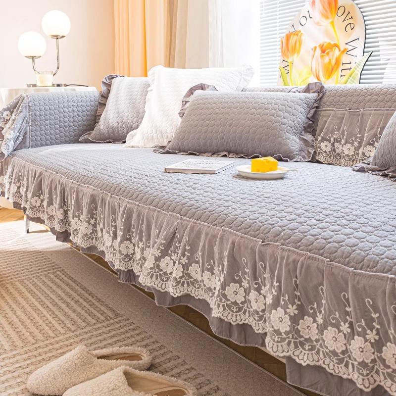 Молочно-белая хлопковая подушка для дивана, фиксированная, нескользящая, из чистого хлопка, универсальная ткань для четырех сезонов, ткань для чехла на диван, полотенце, подушка для сиденья