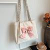 Женская сумка для покупок из искусственной кожи, модная большая вместительная сумка-тоут с бантом для девочек, сумка на одно плечо, повседневная сумка