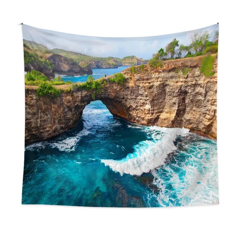 Гостиная Спальня Гобелен Природный Пейзаж Пляжный Принт Узор Модный Домашний Декор Гобелен