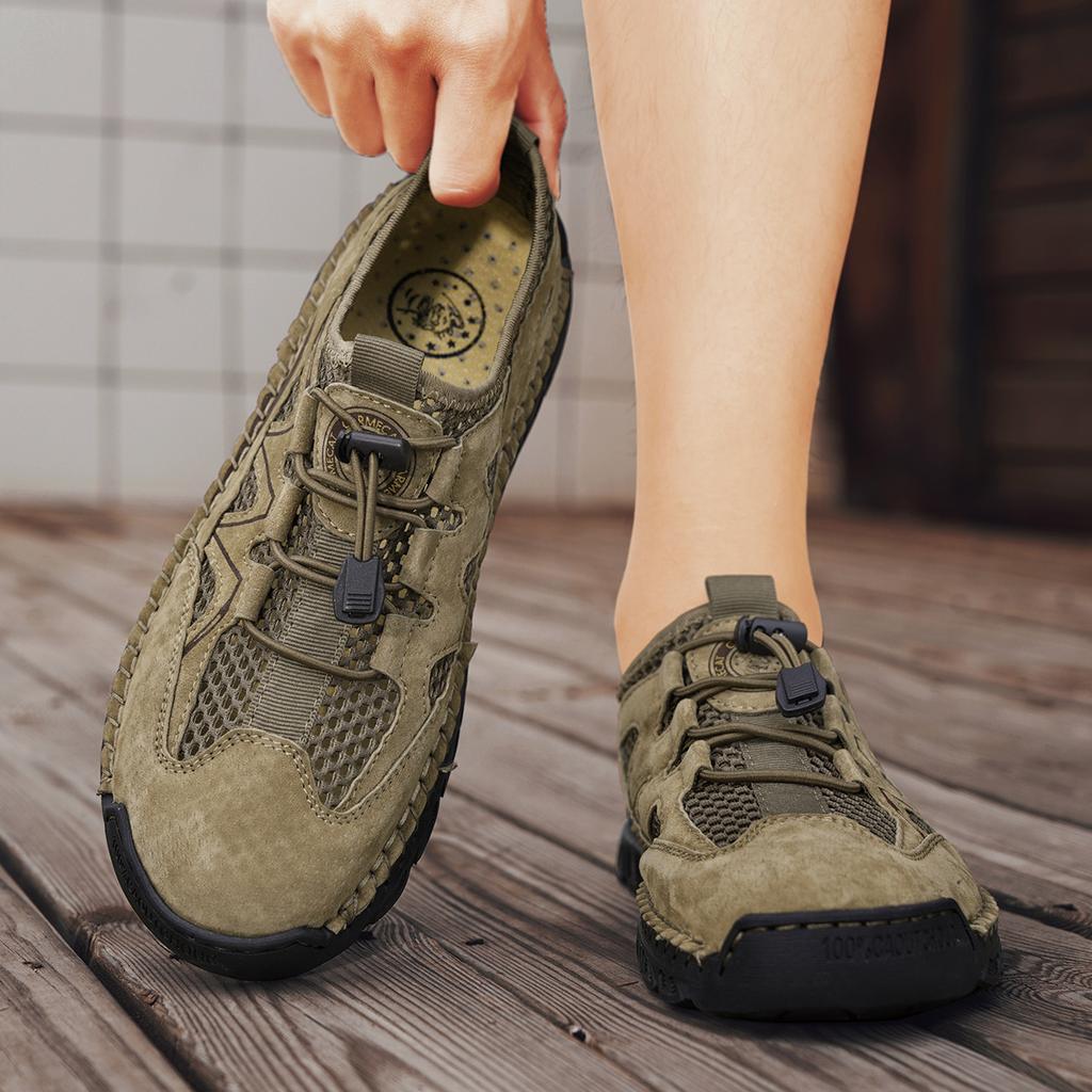 Летние мужские сандалии Сандалии для улицы из сетки Мягкие мужские сандалии Шлепанцы Сандалии ручной работы Римские тапочки для улицы